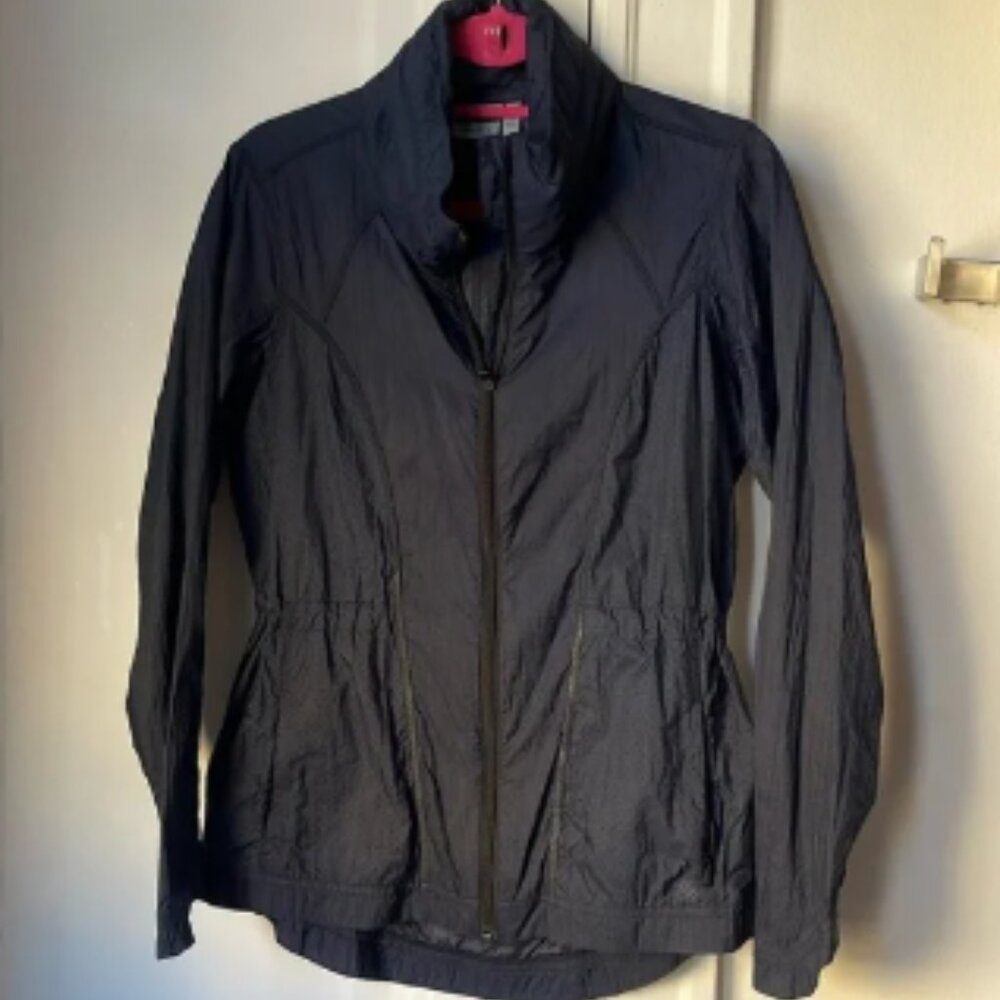 Athleta Womens Distance Jacket Navy Blue Rain Coat XS Running Top Windbreaker